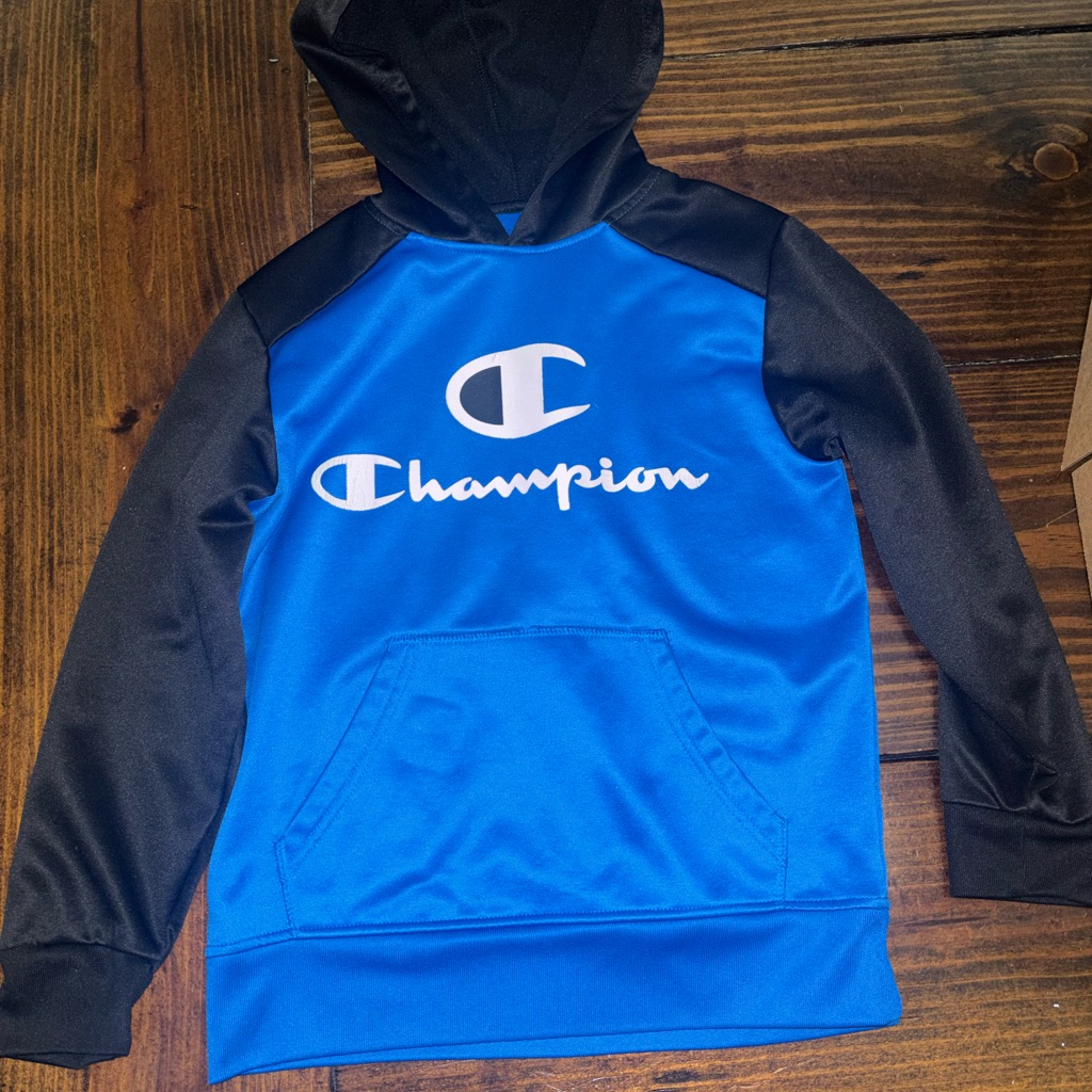 Champion Athletic Hoodie In Blue And Black
